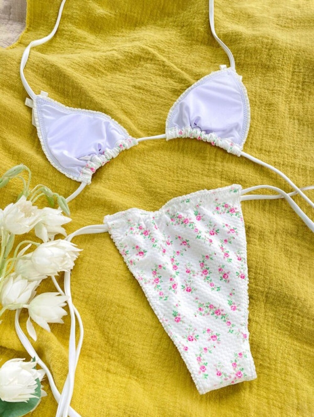 Waffle Triangle Bikini Set - Picture 6 of 11